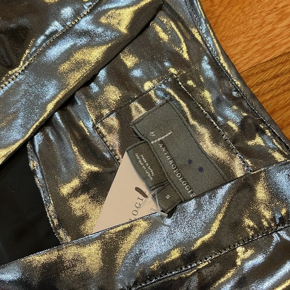 Anthropologie The Somerset Maxi Dress: Metallic Edition Tiered Silver Size S NWT - Picture 7 of 12